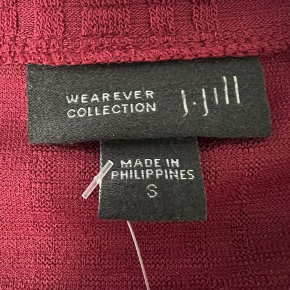 J Jill Wearever Collection Womens Textured Tunic Top Burgundy Garnet size Small - Picture 8 of 12